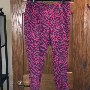Hot pink and blue animal print pant